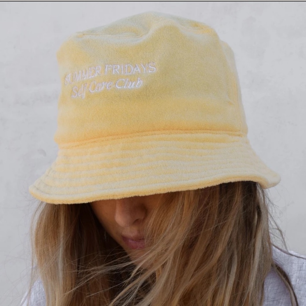 Summer Fridays Terry Yellow Bucket Hat